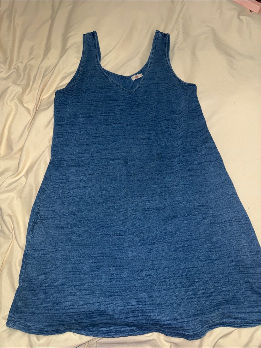Faherty Denim Blue Sleeveless Knit Mini Dress